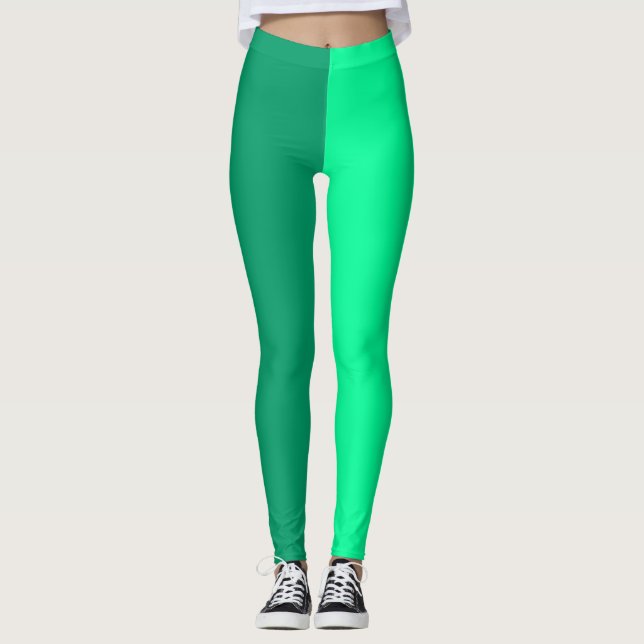 Leggings Clair et vert foncé Deux tons Split (Devant)