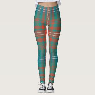 Leggings Clan écossais Wilson Tartan Green Blue Plaid