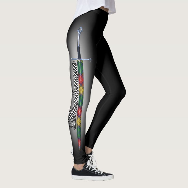 Leggings Clan en acier écossais Buchanan Tartan Sword (Droite)