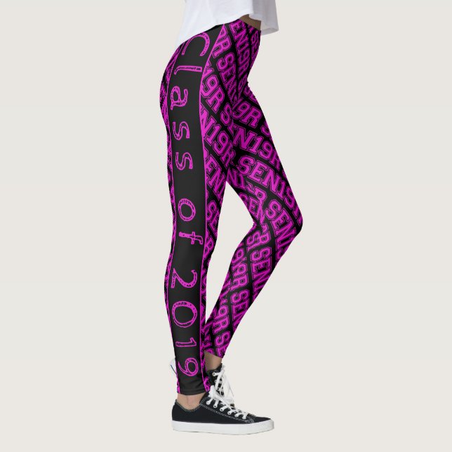 Leggings Classe supérieure de 2019 Typographie rose chaud S (Droite)