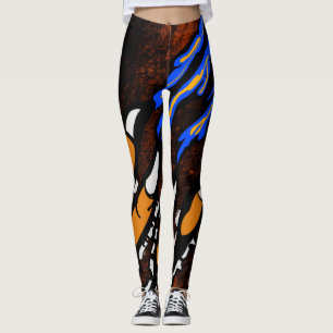 LEGGINGS CLASSES ORANGE ET NOIR