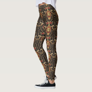 Leggings Classique de la méduse noire et rouge
