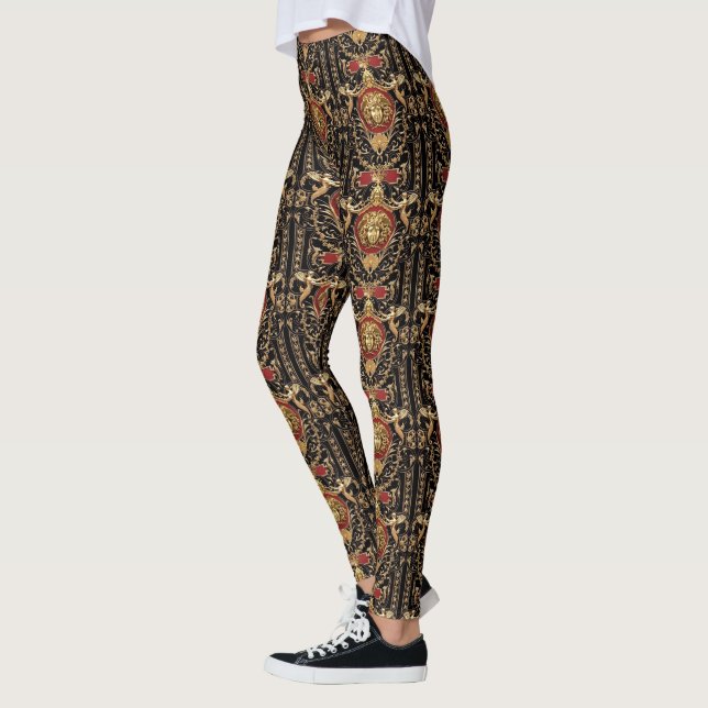 Leggings Classique de la méduse noire et rouge (Gauche)