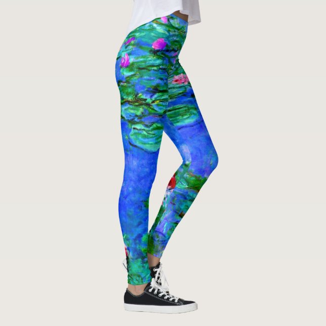 Leggings Claude Monet célèbre peinture, Water-Lilies, rouge (Droite)