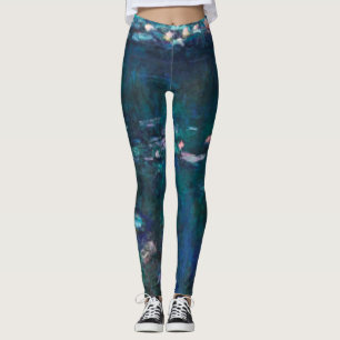 Leggings Claude Monet - Les Nuits D'Eau - Réflexion Verte