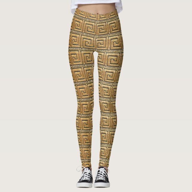 Leggings Clé grecque d'or (Devant)