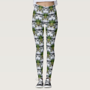 Leggings Clematis Flower Nature Motif Abstrait