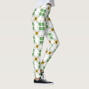 Leggings Clou chanceux, Clover avec Tournesol Calla Lily