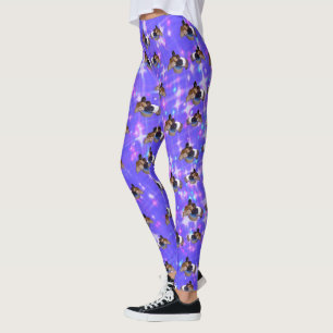 Leggings Cochons de Guinée étincelants bleus, pattes