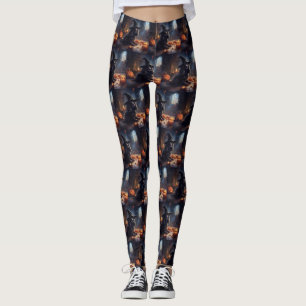 Leggings Cocker Spaniel Citrouilles Halloween effrayant