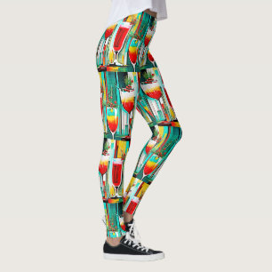 Leggings Cocktails PopArt Christmas