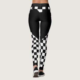 Leggings Coeur À damiers noir