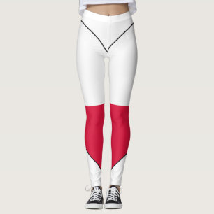 Leggings Coeur de drapeau de la Pologne