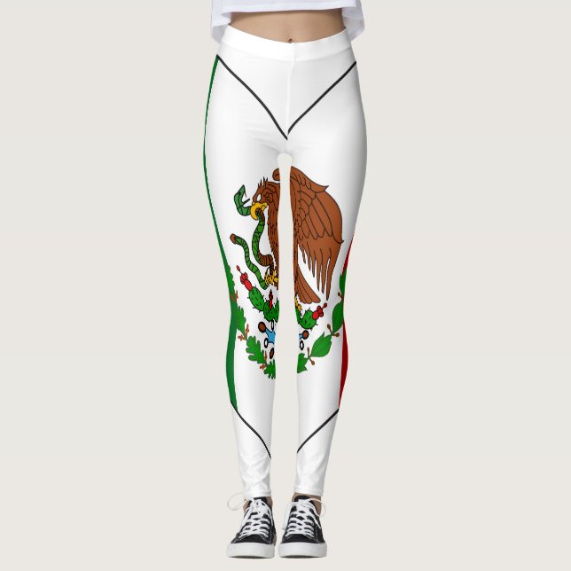 Leggings Coeur de drapeau du Mexique (Devant)