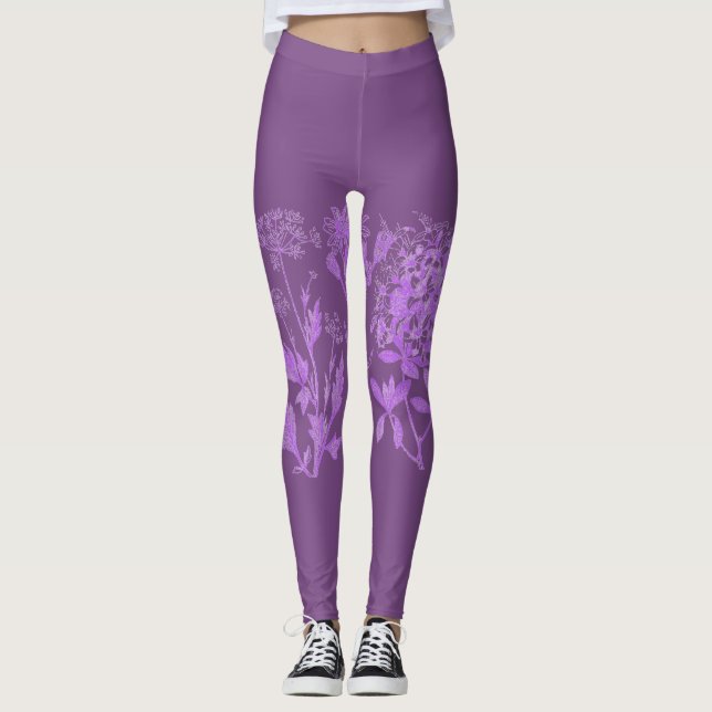 Leggings Coeur des guêtres de fines herbes d'école d'herbes (Devant)