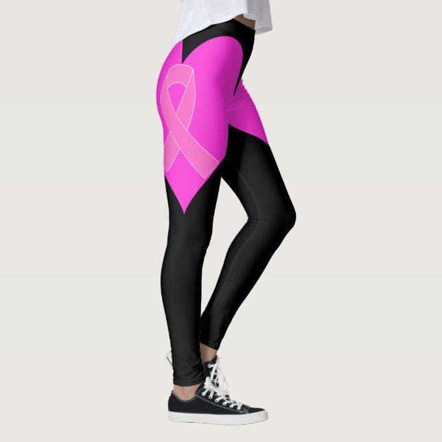 Leggings Coeur et conception de charité de cancer du sein (Droite)