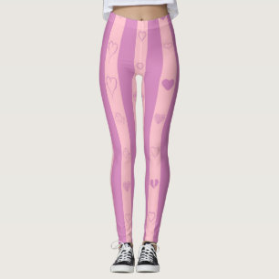 Leggings Coeur mignon Moderne rose pourpre bande