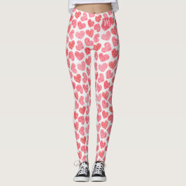 Leggings Coeur mignon rouge griffé Saint Valentin Monogramm