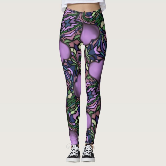 Leggings Coeur mou pourpre (Devant)