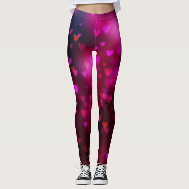 Leggings Coeurs branchés de la Saint-Valentin (Devant)