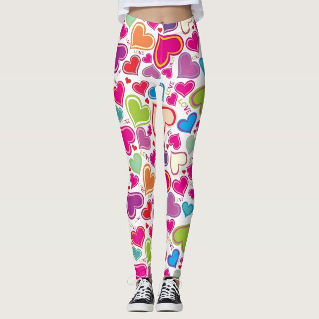 Leggings Coeurs d'amour mignons (Devant)