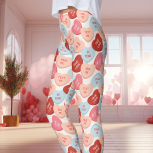 Leggings Cœurs de Conversation en Sucrerie pour la Saint-Va