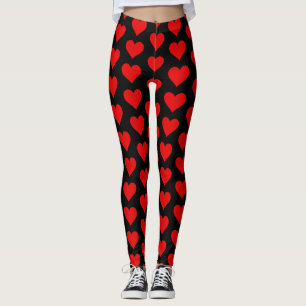 Leggings Coeurs de la Saint-Valentin Pantalon de jambes noi