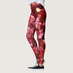 Leggings Coeurs de parties scintillant