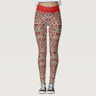 Leggings Cœurs Douceurs Rouges