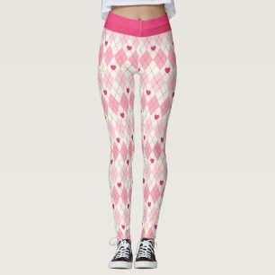 Leggings Coeurs et diamants roses