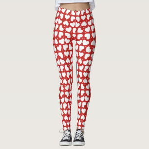 Leggings Coeurs et Pois blancs sur les pattes rouges