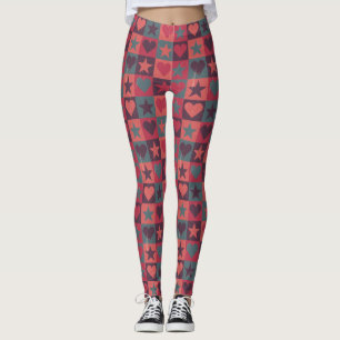 Leggings Coeurs et rose de profil sous convention