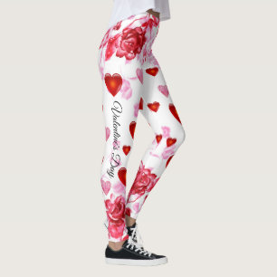 Leggings Coeurs et Roses pour la Saint-Valentin
