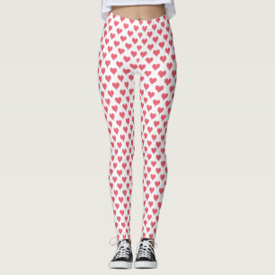 Leggings Coeurs minuscules Jambes blanches rouges