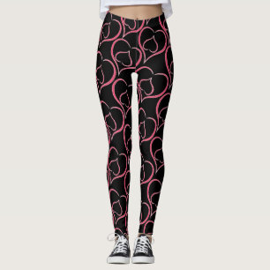 Leggings Coeurs pourpres