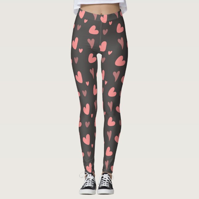 Leggings Coeurs roses (Devant)