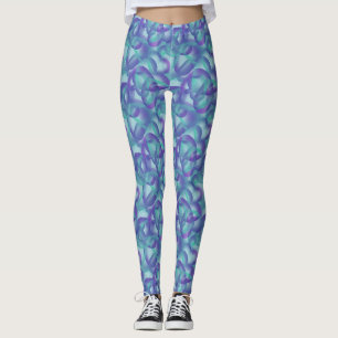 Leggings Cœurs superposés Abstraits en motif aquarelle viol