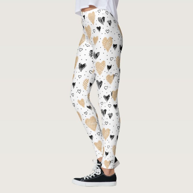 Leggings Coeurs tirés à la main (Gauche)