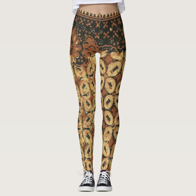 Leggings Coffee Bean Earthy Boho Rustique (Devant)