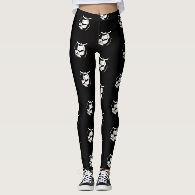 Leggings Coffee Sloth (blanc) (Devant)