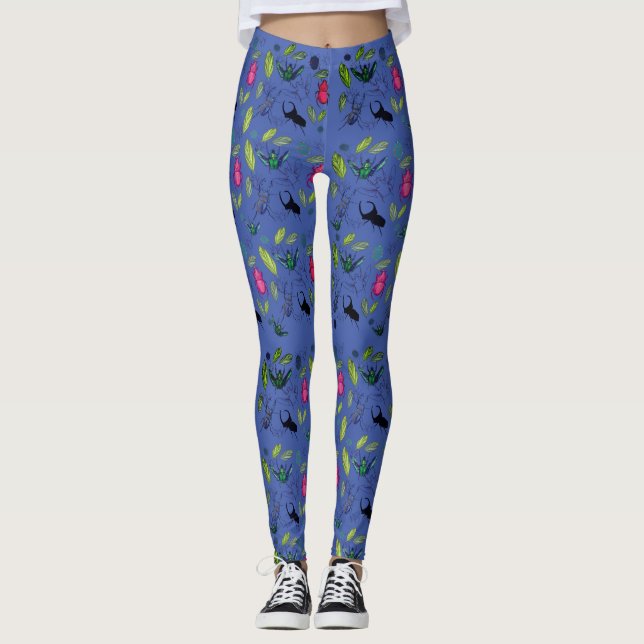 Leggings Coléoptères mignons Art d'insectes  (Devant)