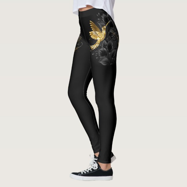 Leggings Colibri noir et or (Gauche)