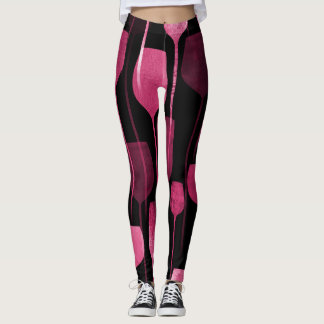 Leggings Collage Art : Motif de boisson de fête.
