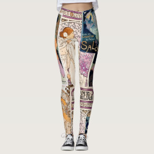 Leggings Collage d'art Poster vintage français Personnalise
