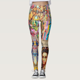 LEGGINGS COLLAGE DE CONCEPTEUR DE PORTRAIT