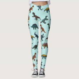 Leggings Collage de jouets en plastique Dinosaures Mint Gre