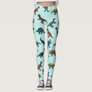 Leggings Collage de jouets en plastique Dinosaures Mint Gre