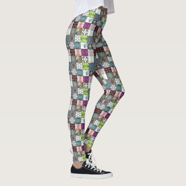 Leggings Collage de motif de nature (Droite)