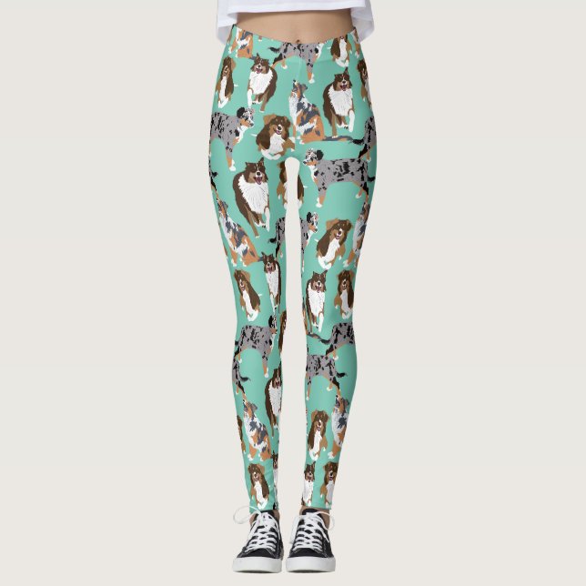Leggings Collage des bergers australiens Chiens australiens (Devant)