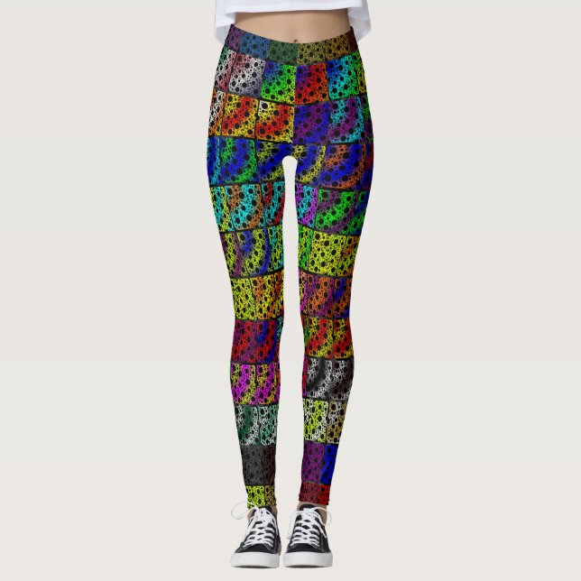 Leggings Collection de points de bulles spatiales (Devant)